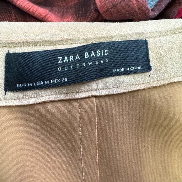Zara Basic Outerwear Faux Suede Coat, Size M - Picture 5 of 6